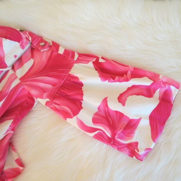 Cache Pink Tropical Flower Light Weight Jacket S - Picture 4 of 4